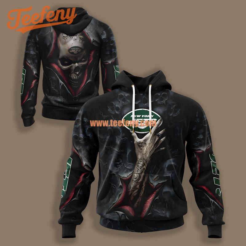 New York Jets Devil Hand Black Design 3D Hoodie