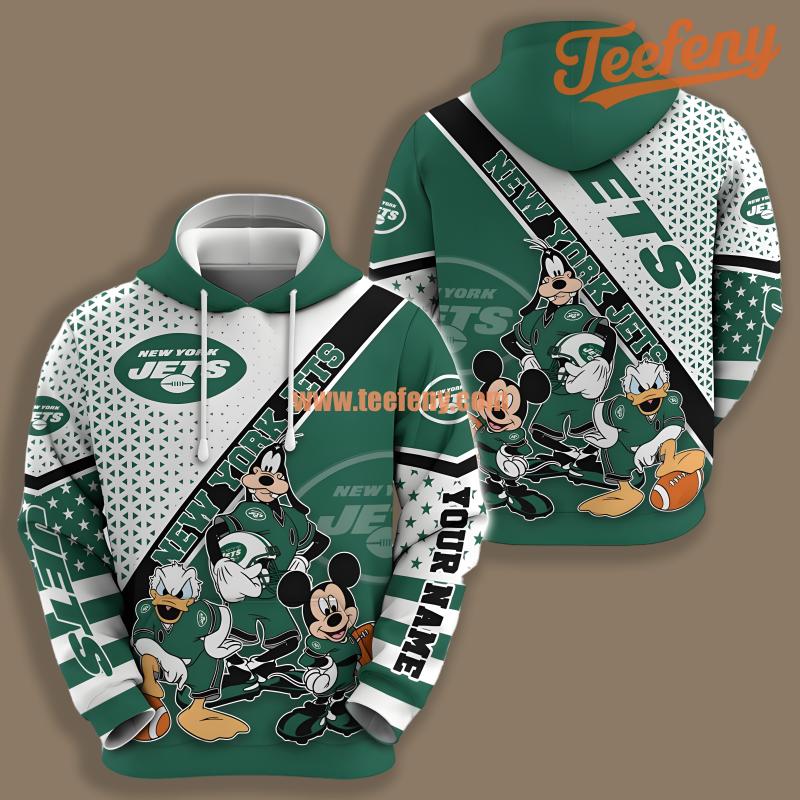 New York Jets Donald Duck Goofy Personalized Green For Men 3D Hoodie