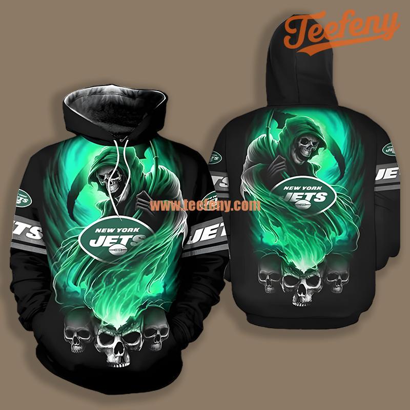 New York Jets Pumpkin Halloween Red 3D Hoodie For Men
