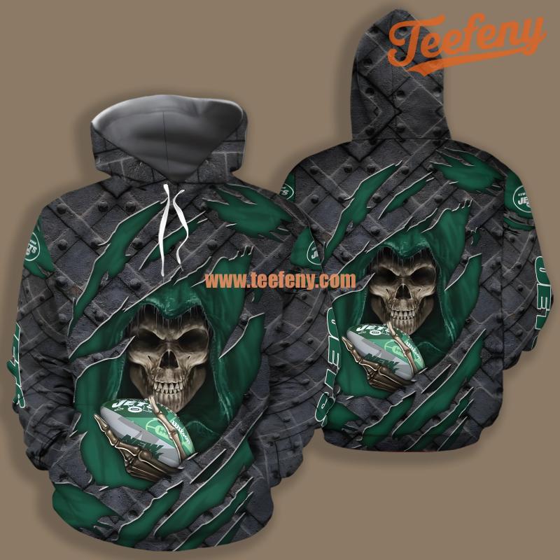 New York Jets Santa Claus Is Coming Green White Zip Up 3D Hoodie