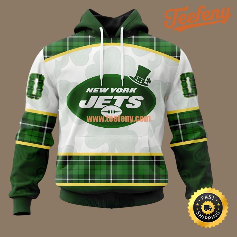 New York Jets St Patrick Day Personalized Green White Boys 3D Hoodie