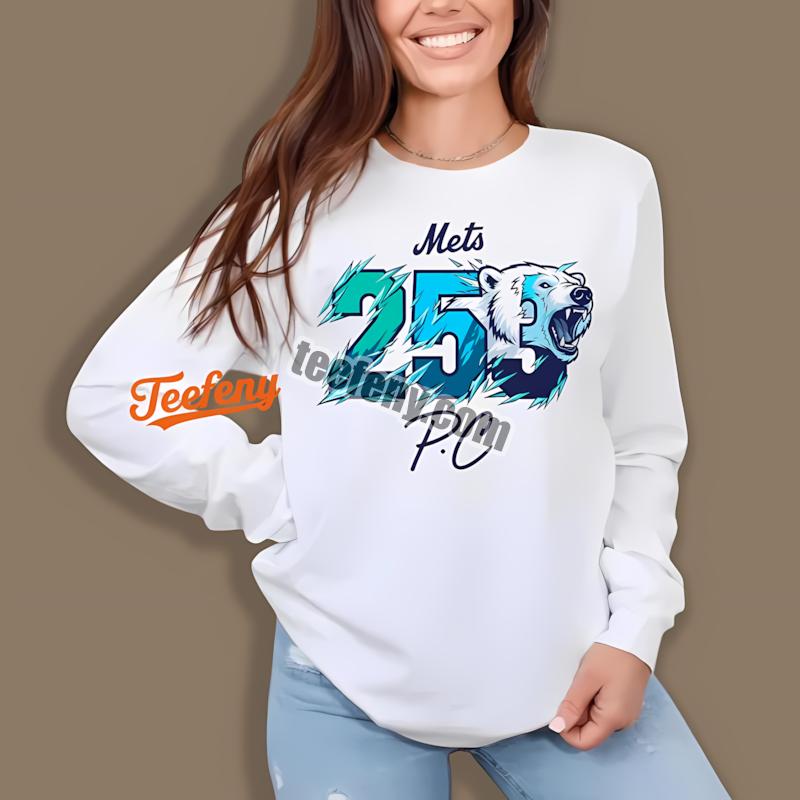 Pete Alonso Mets 253 Polar Bear Signature Baseball Long Sleeve Pete Alonso Mets 253 Polar Bear Signature Baseball Long Sleeve