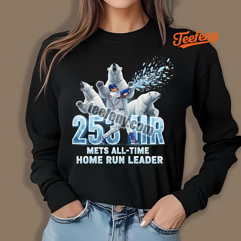 Pete Alonso Mets Frozen Swing 253 HR Home Run Leader Long Sleeve Pete Alonso Mets Frozen Swing 253 HR Home Run Leader Long Sleeve