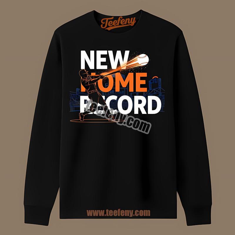 Pete Alonso Mets New Home Run Record Silhouette Celebration Long Sleeve Pete Alonso Mets New Home Run Record Silhouette Celebration Long Sleeve