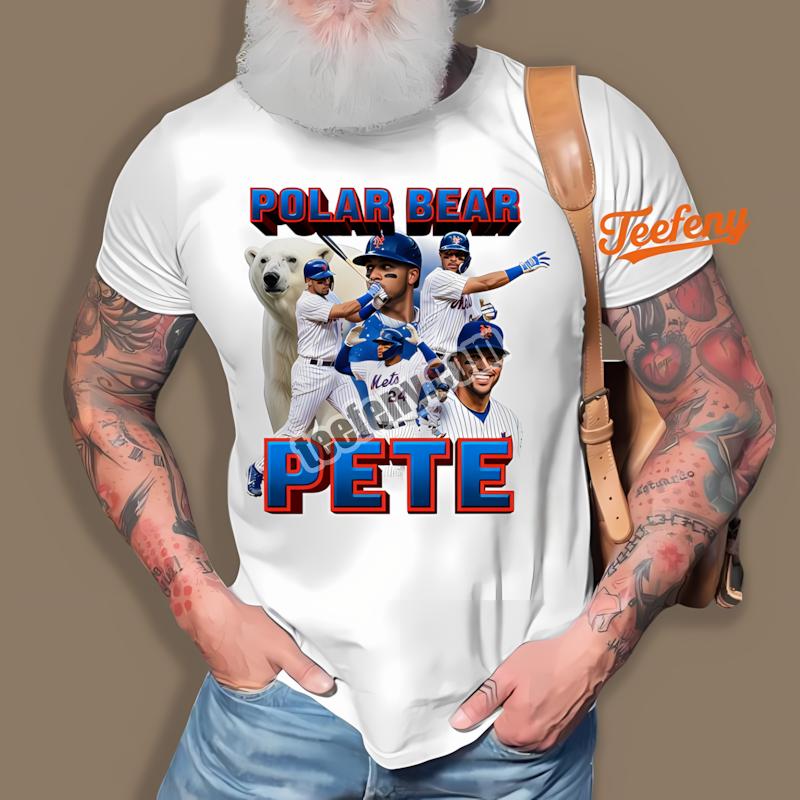 Pete Alonso Mets Polar Bear Baseball Collage Shirt