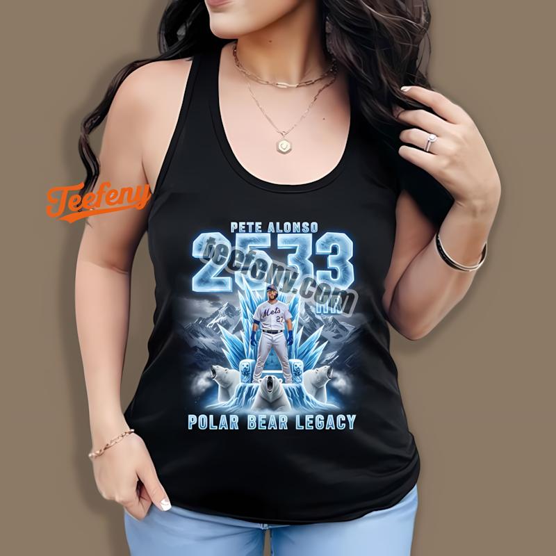 Pete Alonso Mets Polar Bear Legacy 253 HR All Time Home Run Leader Tanktop Pete Alonso Mets Polar Bear Legacy 253 HR All Time Home Run Leader Tanktop