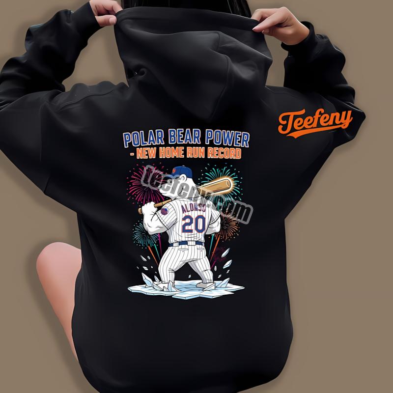 Pete Alonso Mets Polar Bear Power Home Run Record Celebration Hoodie Pete Alonso Mets Polar Bear Power Home Run Record Celebration Hoodie