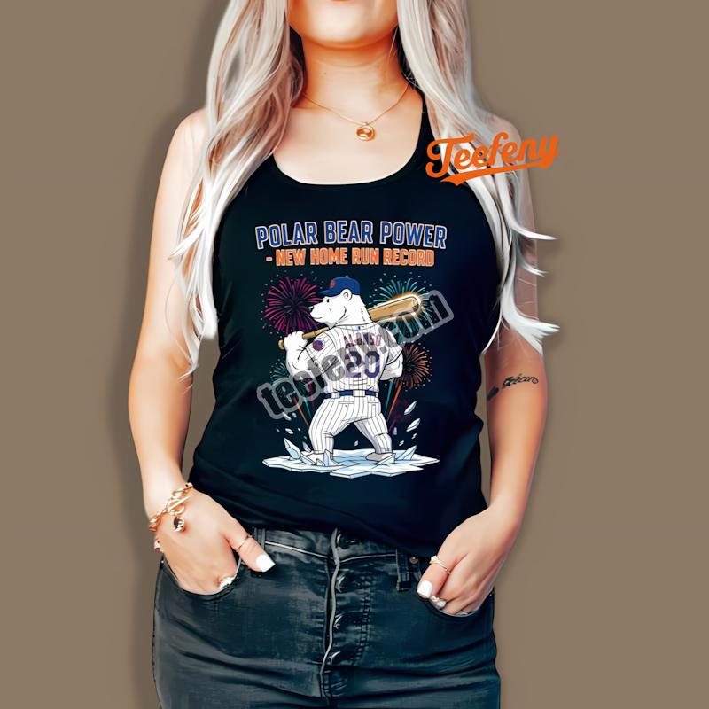 Pete Alonso Mets Polar Bear Power Home Run Record Celebration Tanktop Pete Alonso Mets Polar Bear Power Home Run Record Celebration Tanktop