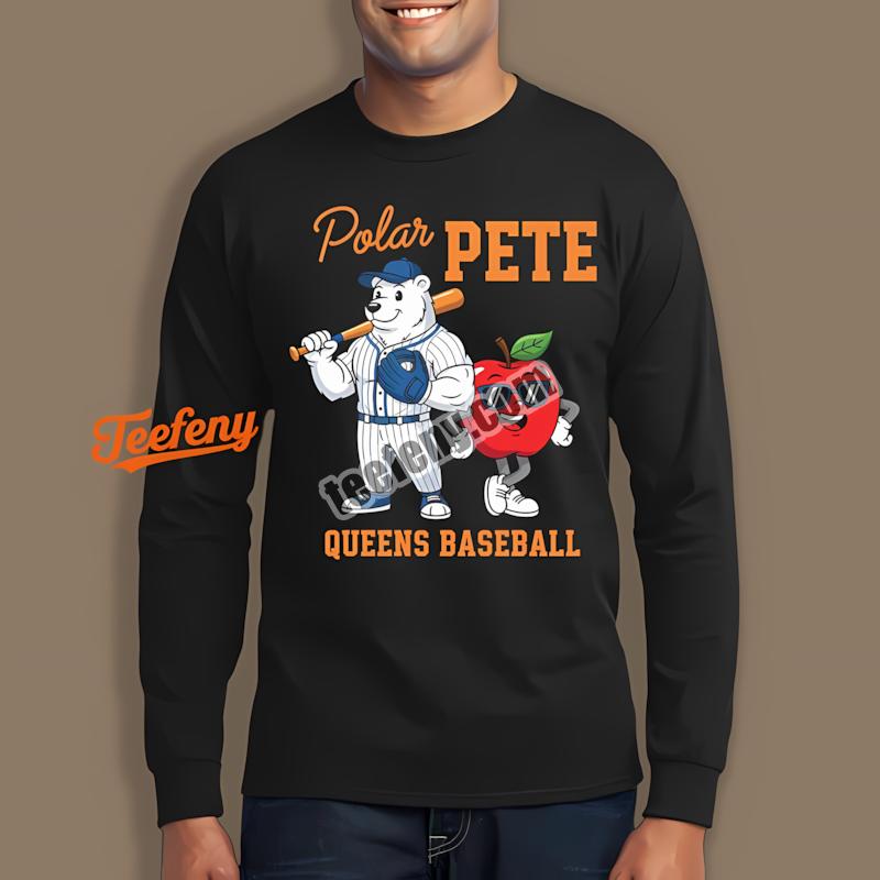 Pete Alonso Mets Polar Pete Queens Baseball Cartoon Long Sleeve Pete Alonso Mets Polar Pete Queens Baseball Cartoon Long Sleeve