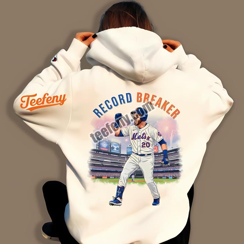 Pete Alonso Mets Record Breaker Home Run Celebration Hoodie Pete Alonso Mets Record Breaker Home Run Celebration Hoodie