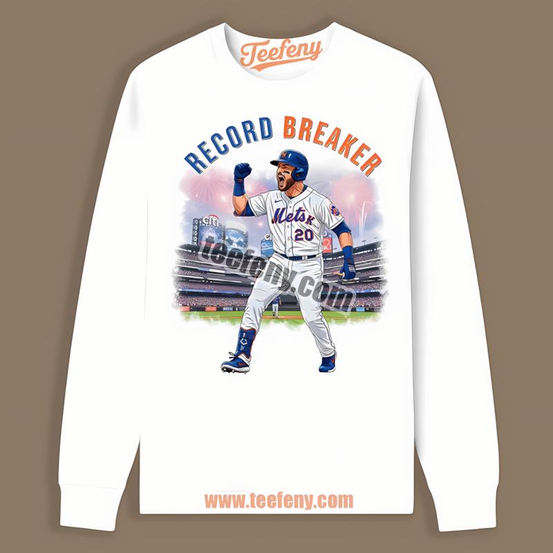 Pete Alonso Mets Record Breaker Home Run Celebration Long Sleeve Pete Alonso Mets Record Breaker Home Run Celebration Long Sleeve