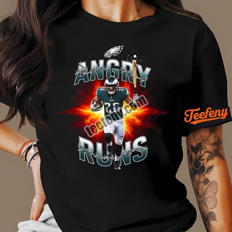 Philadelphia Eagles Angry Runs Saquon Barkley Graphic Shirt