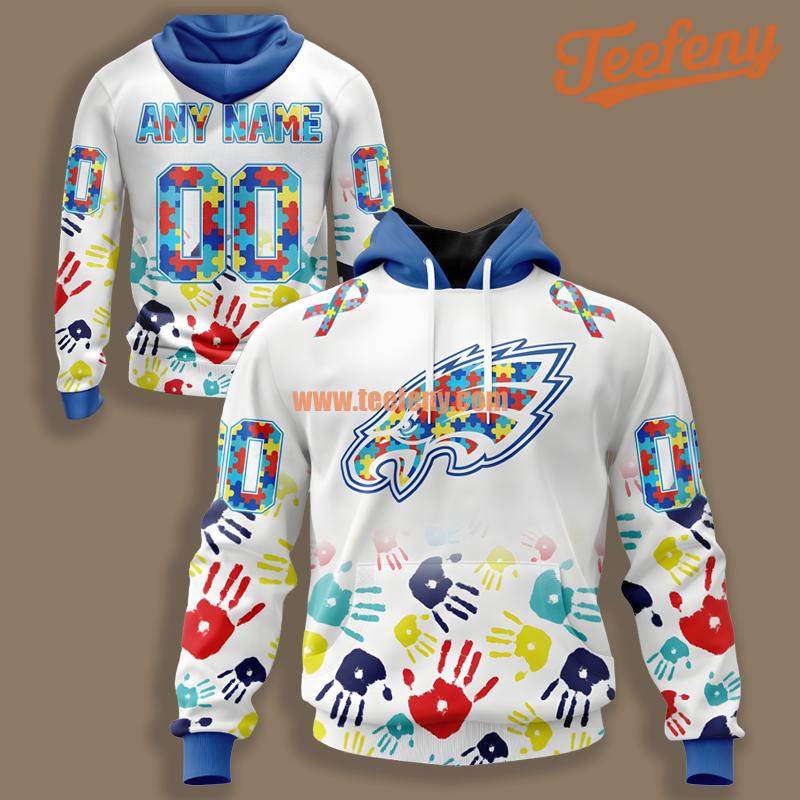 Philadelphia Eagles Baby Yoda Star Wars White Blue 3D Graphic Hoodie
