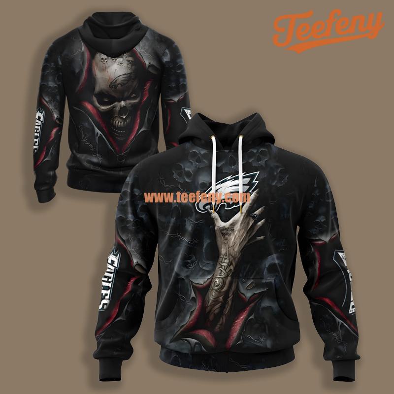 Philadelphia Eagles Evil Hand Black 3D Hoodie Pullover
