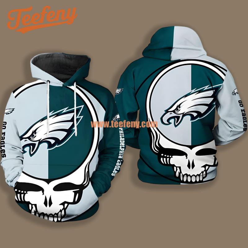 Philadelphia Eagles Grateful Dead Blue 3D Print Hoodie