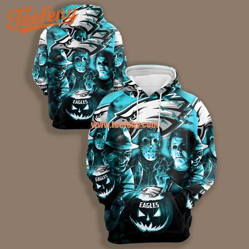 Philadelphia Eagles Jason Michael Myers Blue Black Art 3D Hoodie
