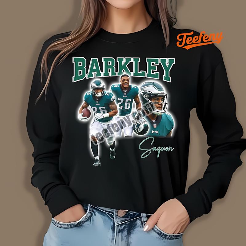 Philadelphia Eagles Saquon Barkley Number 26 Green Jersey Long Sleeve Philadelphia Eagles Saquon Barkley Number 26 Green Jersey Long Sleeve