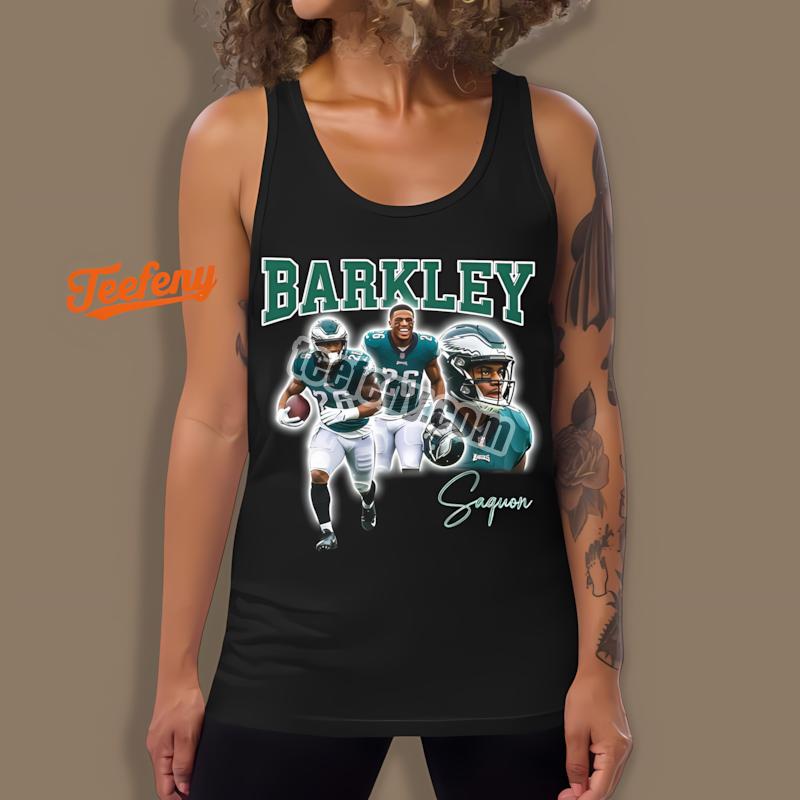 Philadelphia Eagles Saquon Barkley Number 26 Green Jersey Tanktop Philadelphia Eagles Saquon Barkley Number 26 Green Jersey Tanktop