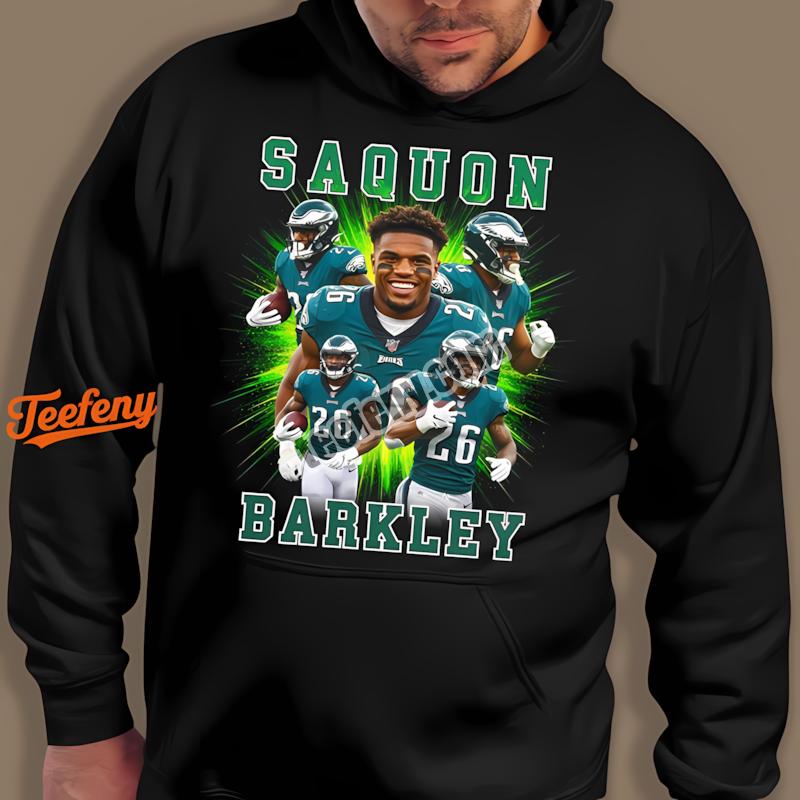 Philadelphia Eagles Saquon Barkley Number 26 Neon Green Football Hoodie Philadelphia Eagles Saquon Barkley Number 26 Neon Green Football Hoodie
