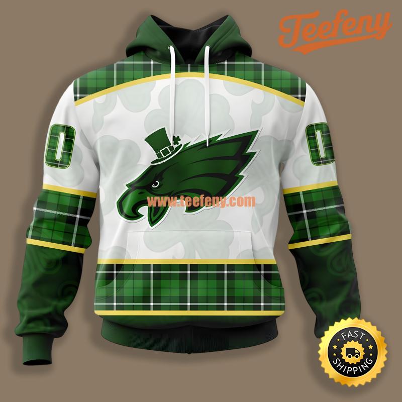 Philadelphia Eagles St Patrick Day Green White 3D Boys Hoodie