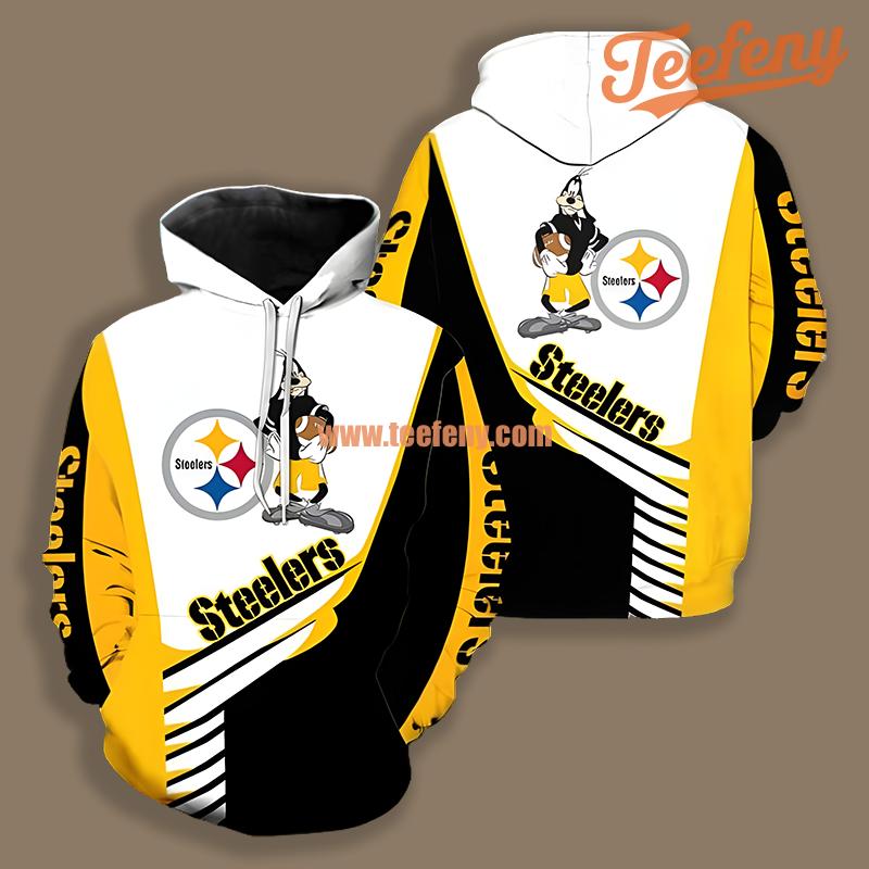 Pittsburgh Steelers Goofy Yellow Black 3D Printed Hoodie