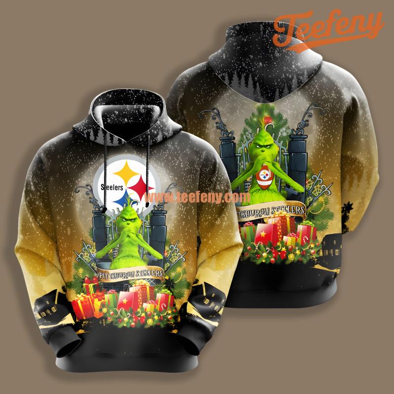 Pittsburgh Steelers Grinch Christmas Black 3D Hoodie Printing