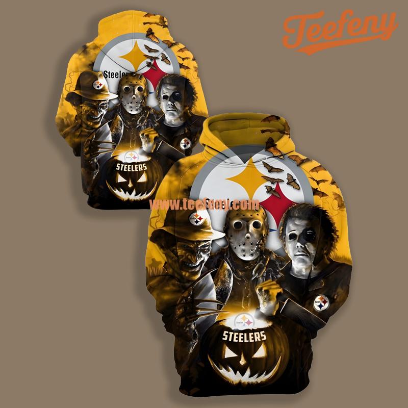 Pittsburgh Steelers Jason Michael Myers Halloween Yellow Jacket 3D Hoodie