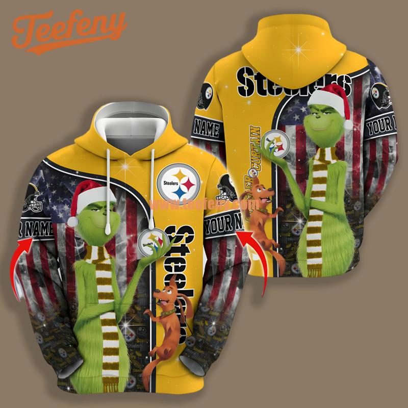 Pittsburgh Steelers Mickey Mouse Disney Yellow Grey Mens 3D Hoodie
