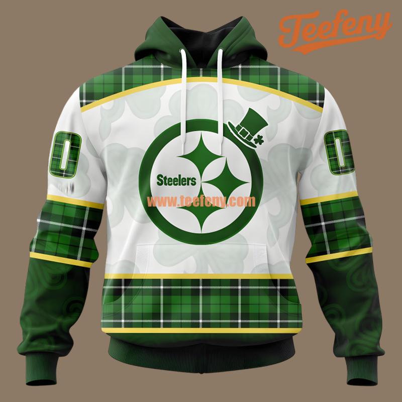 Pittsburgh Steelers St Patrick Day Personalized Green White Design 3D Hoodie