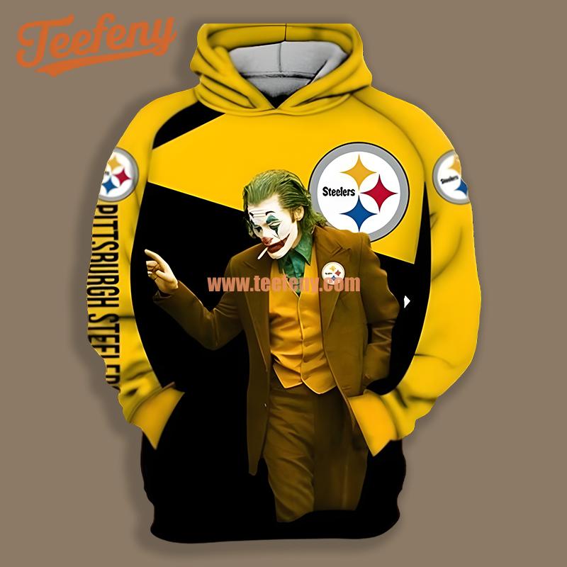 Pittsburgh Steelers The Joker Yellow Black Cool 3D Hoodie