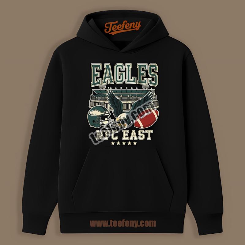 Retro Philadelphia Eagles Helmet And Stadium Graphic Nfc East Hoodie Retro Philadelphia Eagles Helmet And Stadium Graphic Nfc East Hoodie
