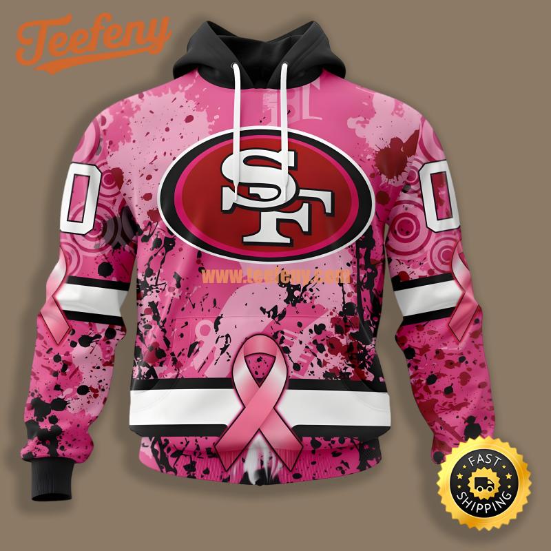San Francisco 49Ers Breast Cancer Personalized Pink 3D Hoodie