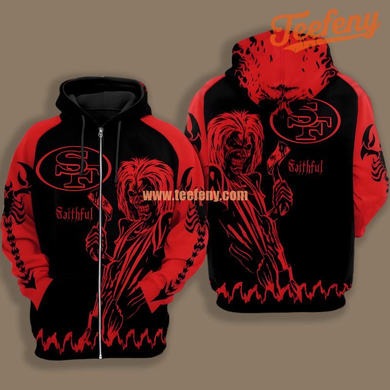 San Francisco 49Ers Death Is Coming Red Black Printed 3D Hoodie