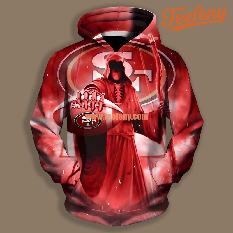 San Francisco 49Ers Death Red Cool 3D Hoodie