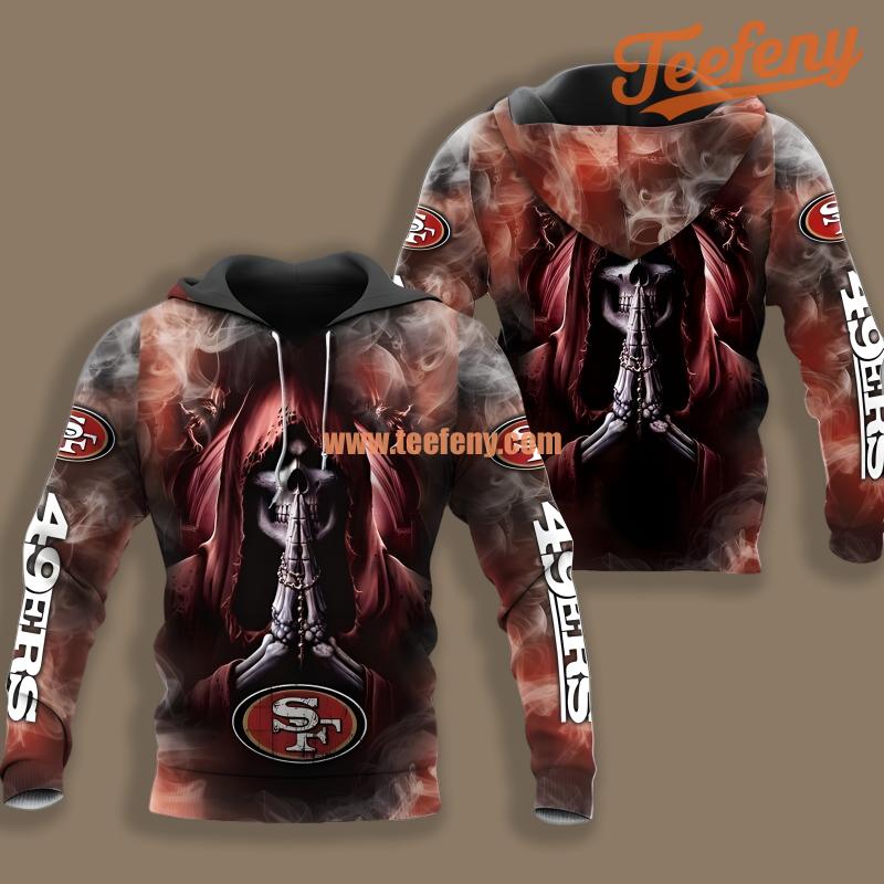 San Francisco 49Ers Death Smoke Black Red Cool 3D Hoodie