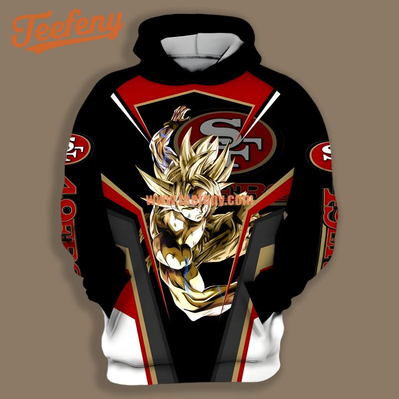 San Francisco 49Ers Goku Dragon Black Red Horror 3D Hoodie