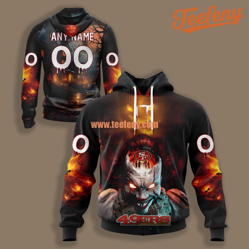 San Francisco 49Ers Halloween Badut Mematikan Black 3D Hoodie Printing