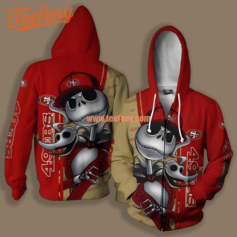 San Francisco 49Ers Jack Skellington Zero Red Unisex 3D Hoodie