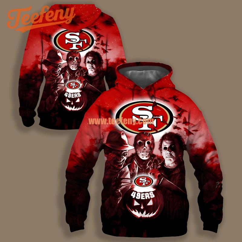 San Francisco 49Ers Jason Freddy Halloween Black Red Cool 3D Hoodie