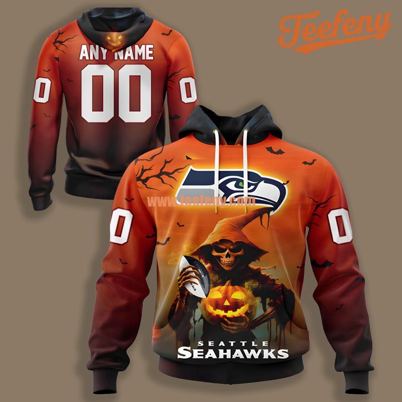 Seattle Seahawks Death Halloween Red Personalized Realistic 3D Hoodie