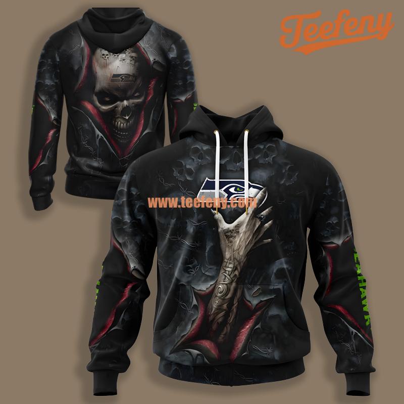 Seattle Seahawks Devils Hand Black 3D Hoodie
