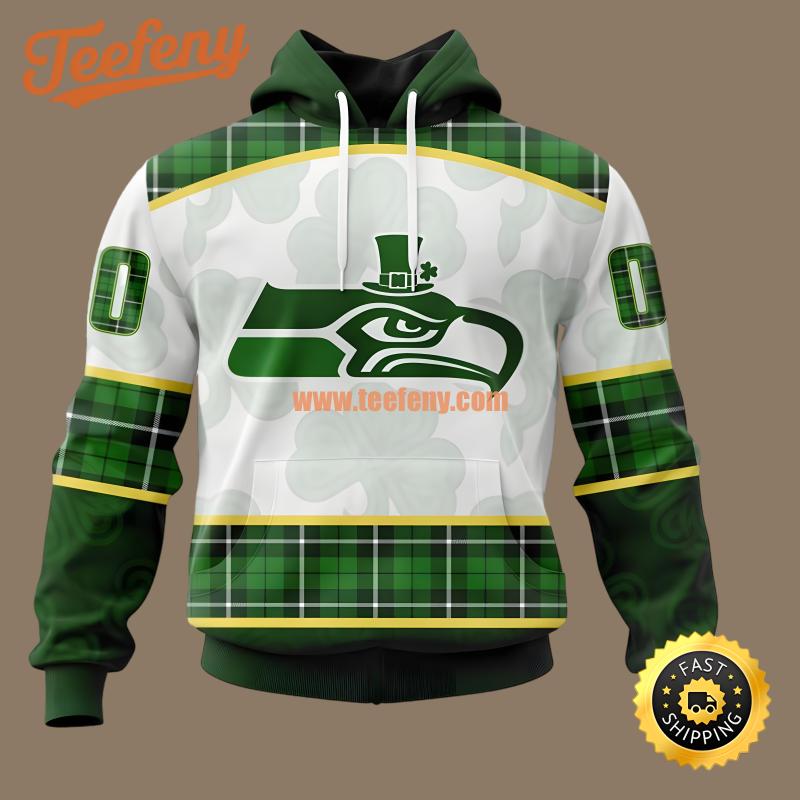 Seattle Seahawks St Patrick Day Personalized Green White Boys 3D Hoodie