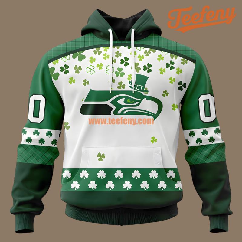 Seattle Seahawks St Patrick Day Personalized Green White For Sale 3D Hoodie