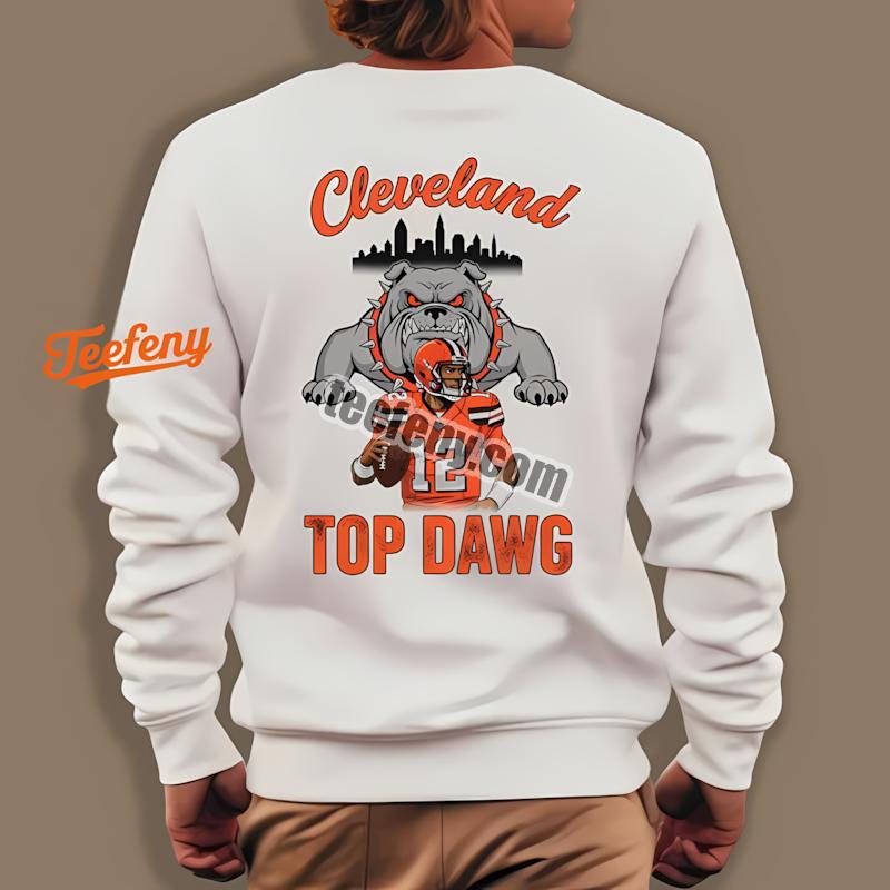 Shedeur Sanders Cleveland Browns Top Dawg Bulldog Long Sleeve Shedeur Sanders Cleveland Browns Top Dawg Bulldog Long Sleeve