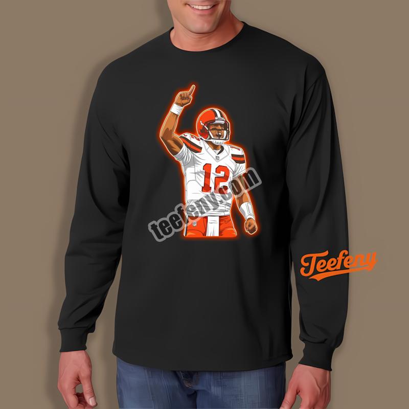 Shedeur Sanders Cleveland Browns White Jersey Victory Celebration Long Sleeve Shedeur Sanders Cleveland Browns White Jersey Victory Celebration Long Sleeve
