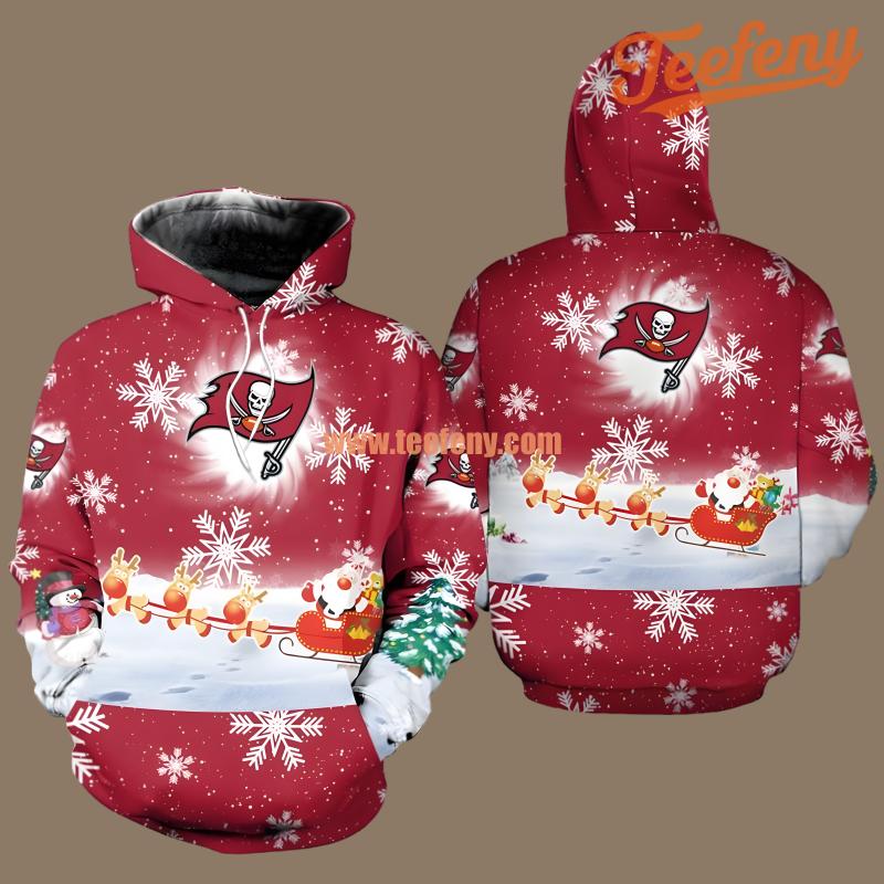 Tampa Bay Buccaneers Christmas Santa Claus Red White Print 3D Hoodie