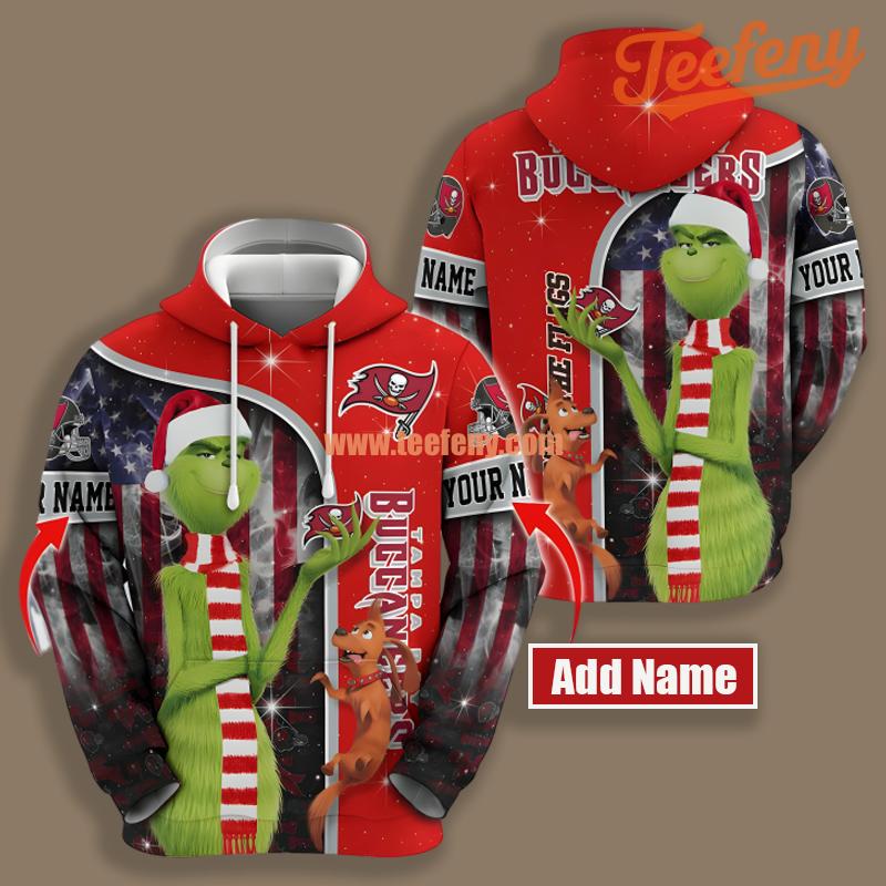 Tampa Bay Buccaneers Grinch Christmas Personalized Red 3D Hoodie