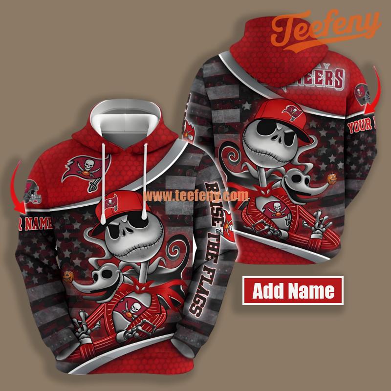 Tampa Bay Buccaneers Jack Skellington Zero Red 3D Hoodie For Men