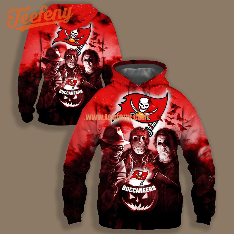 Tampa Bay Buccaneers Jason Michael Myers Halloween Red For Sale 3D Hoodie