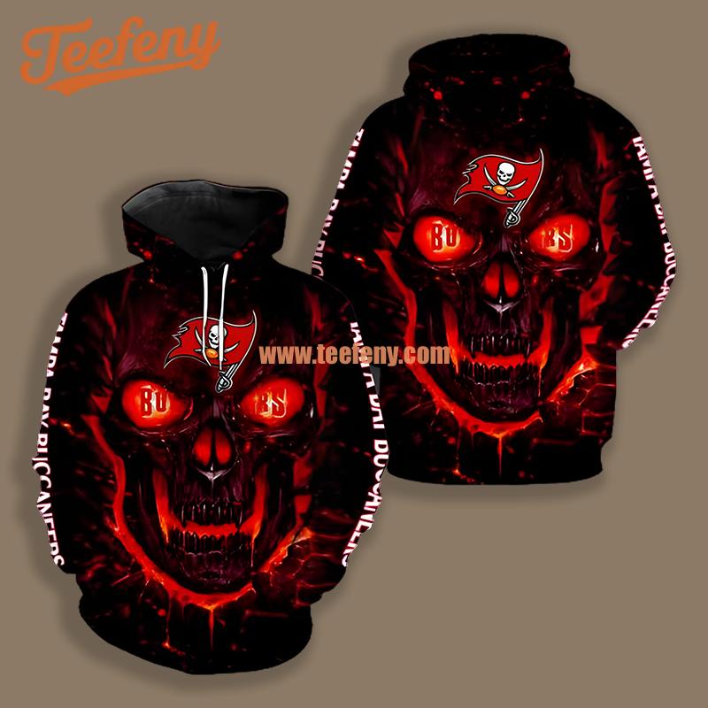 Tampa Bay Buccaneers Lava Skull Black Red Printing 3D Hoodie